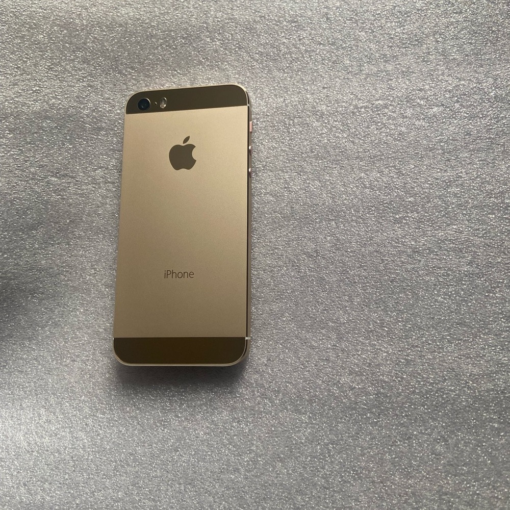 iPhone SE 64GB Custom  Mirror Gold Housing + Gold Top /Bottom Glass+White Screen